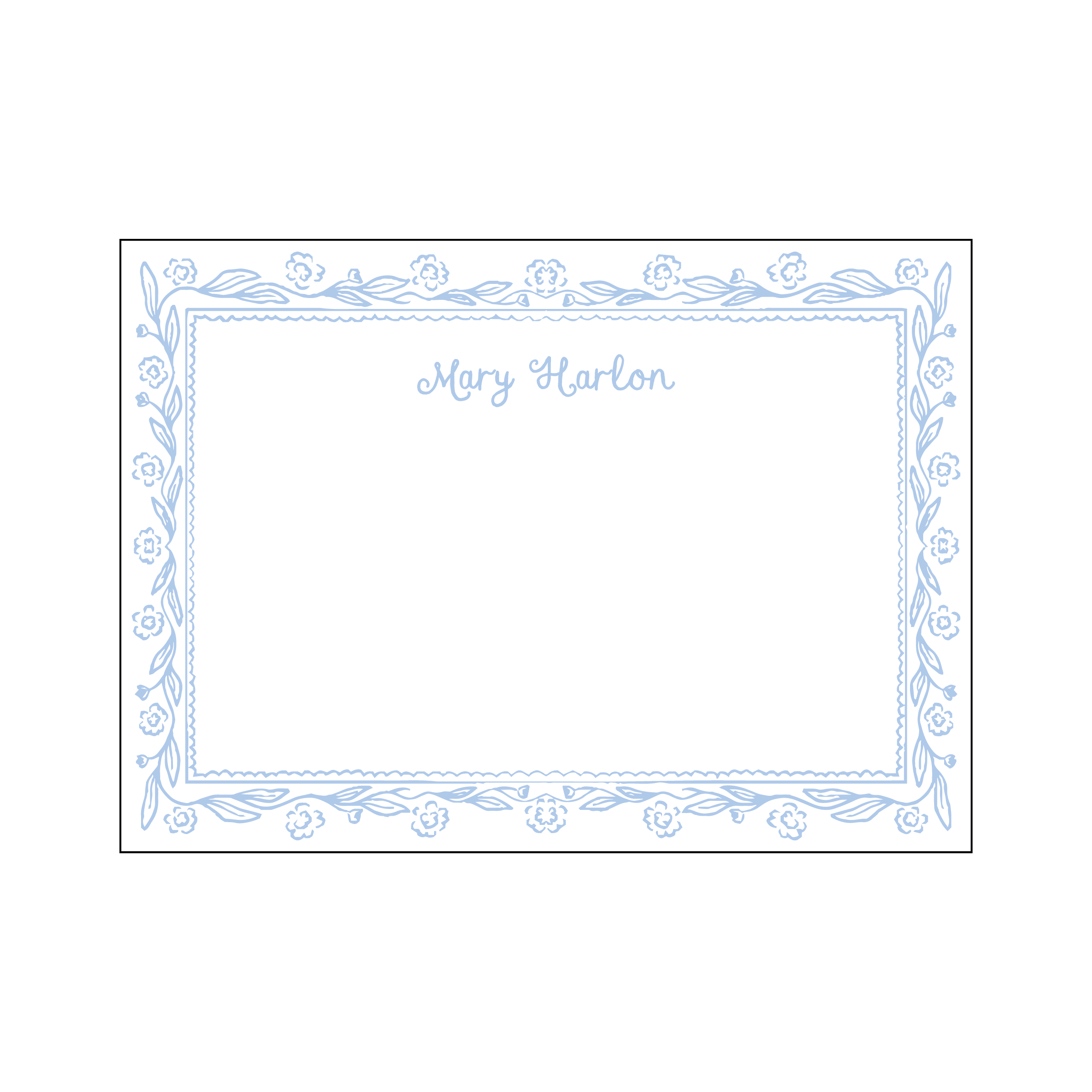 Floral Frame Personal Stationery Set