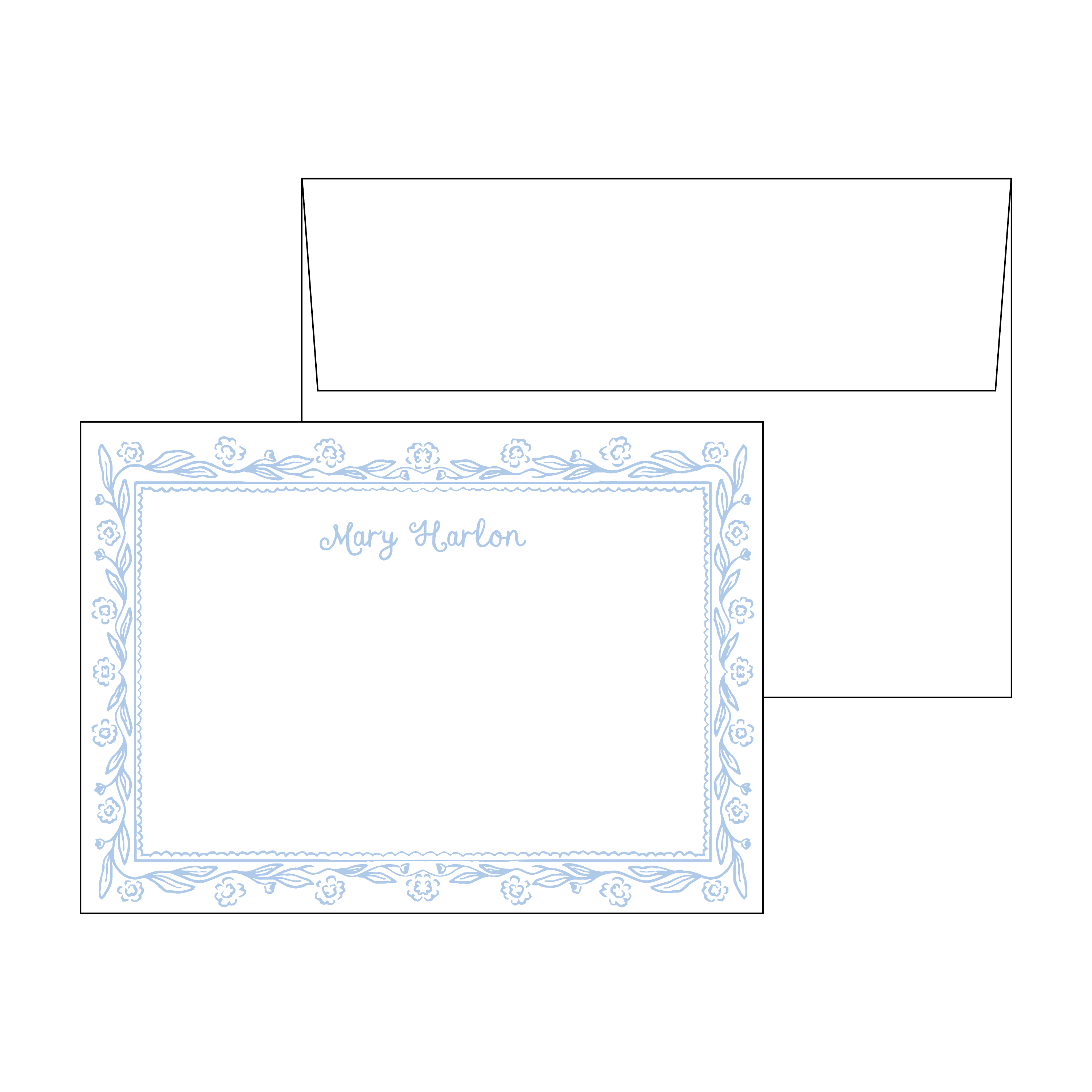 Floral Frame Personal Stationery Set