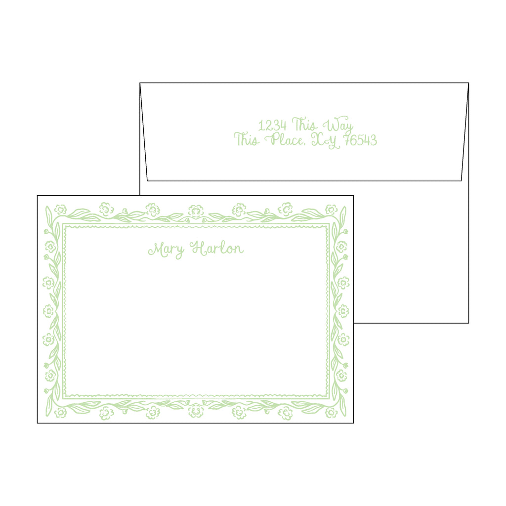 Floral Frame Personal Stationery Set