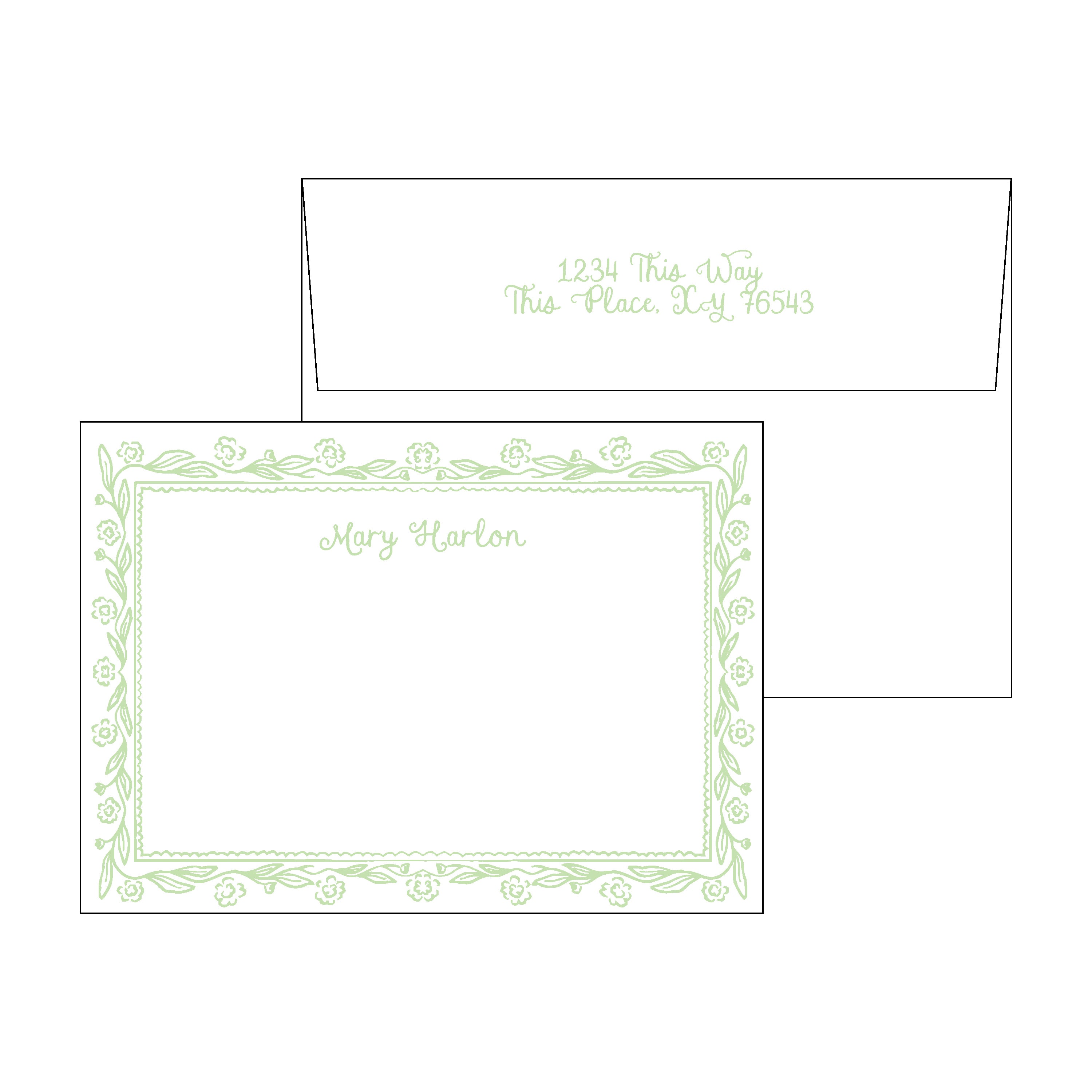 Floral Frame Personal Stationery Set