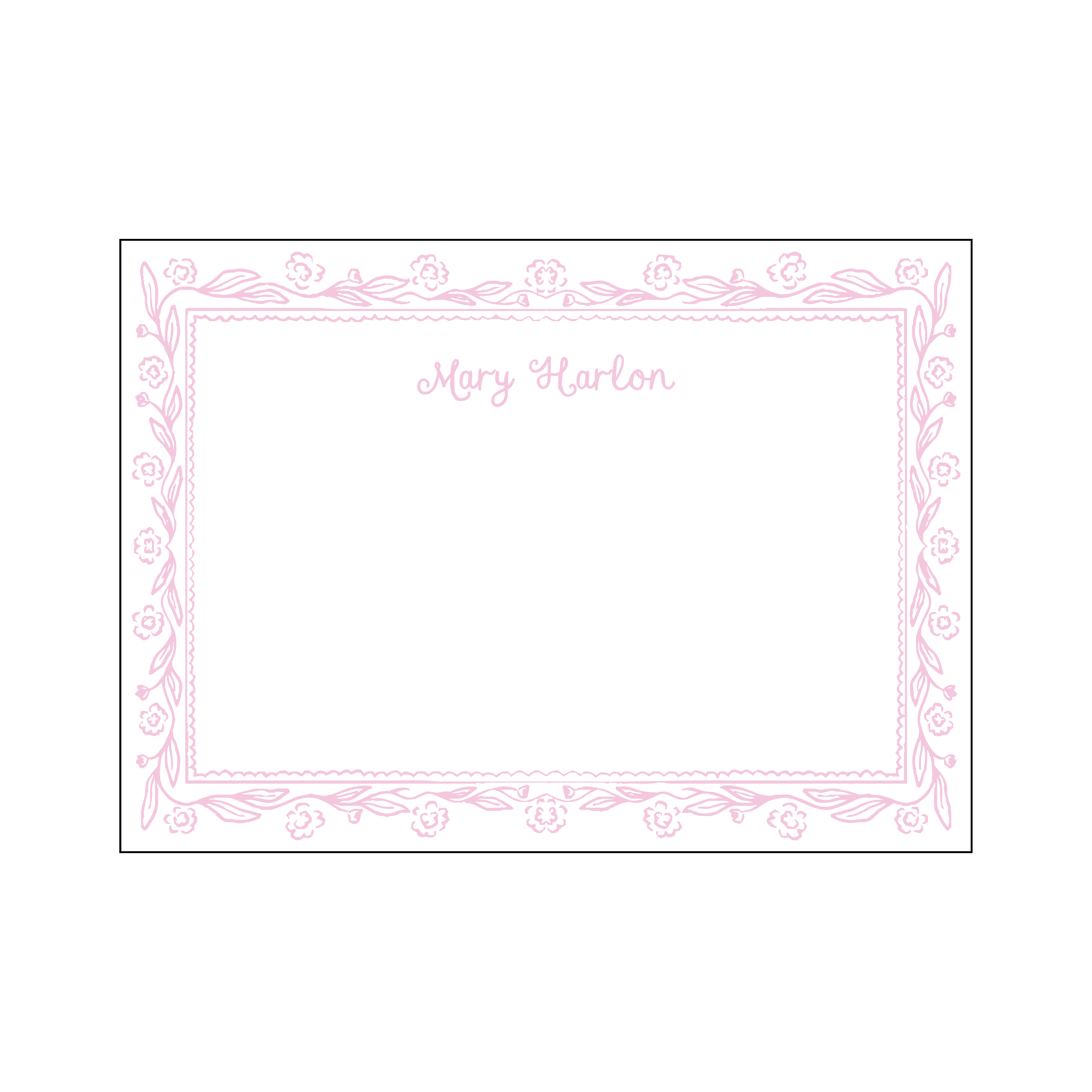 Floral Frame Personal Stationery Set