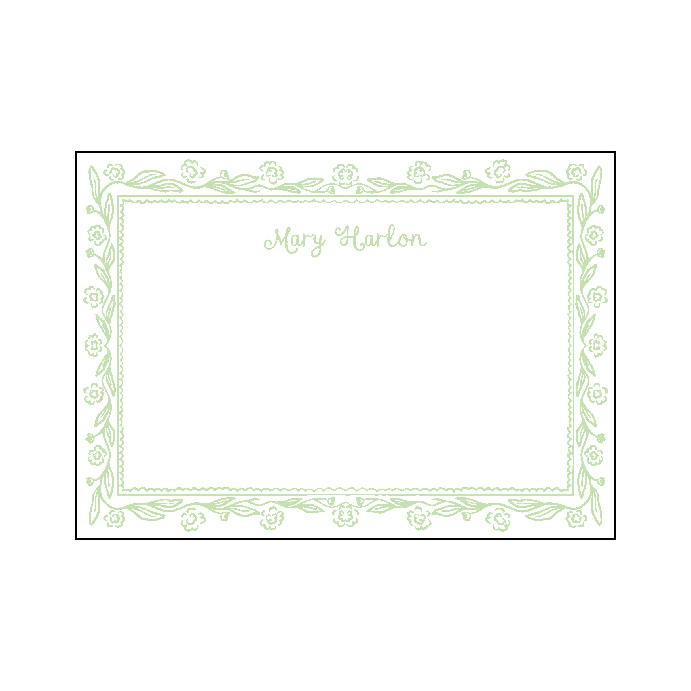 Floral Frame Personal Stationery Set
