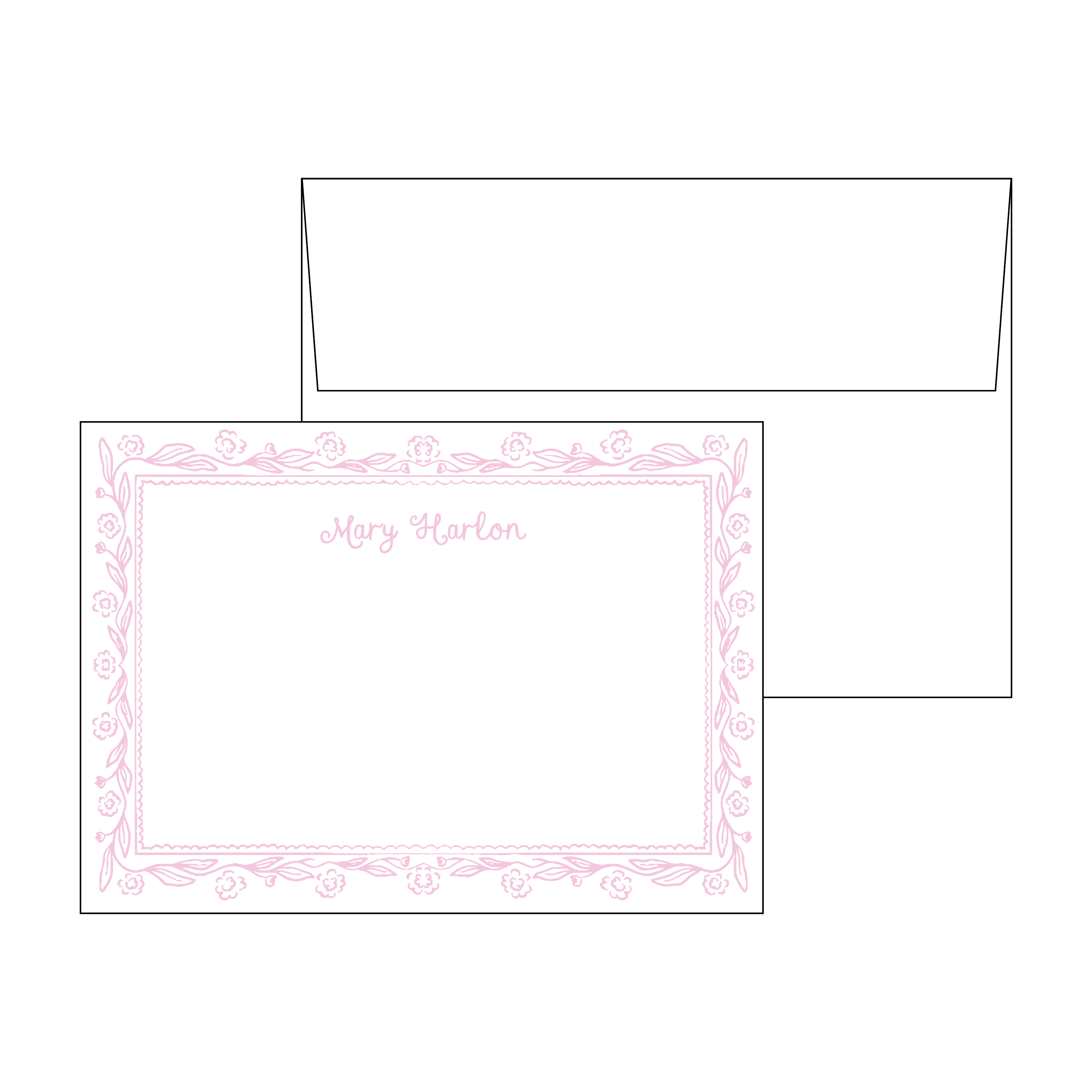 Floral Frame Personal Stationery Set
