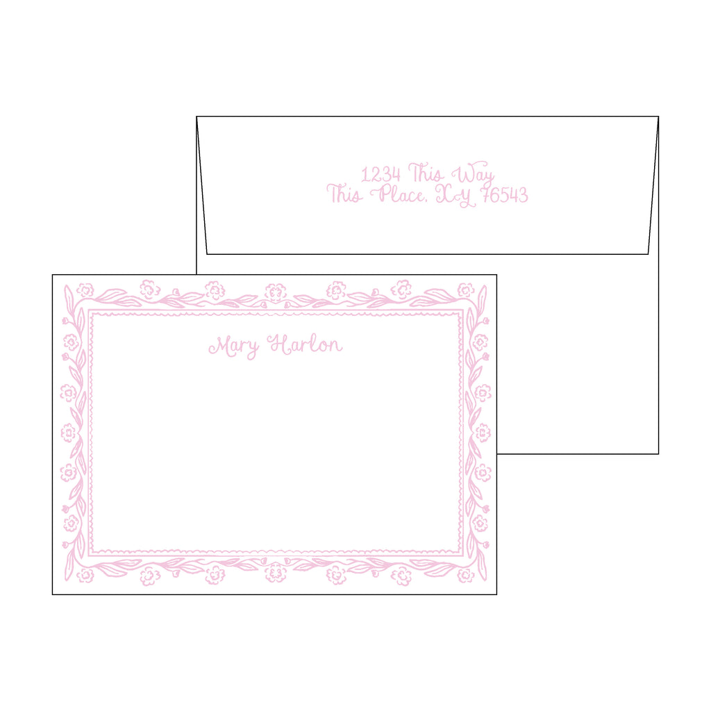 Floral Frame Personal Stationery Set