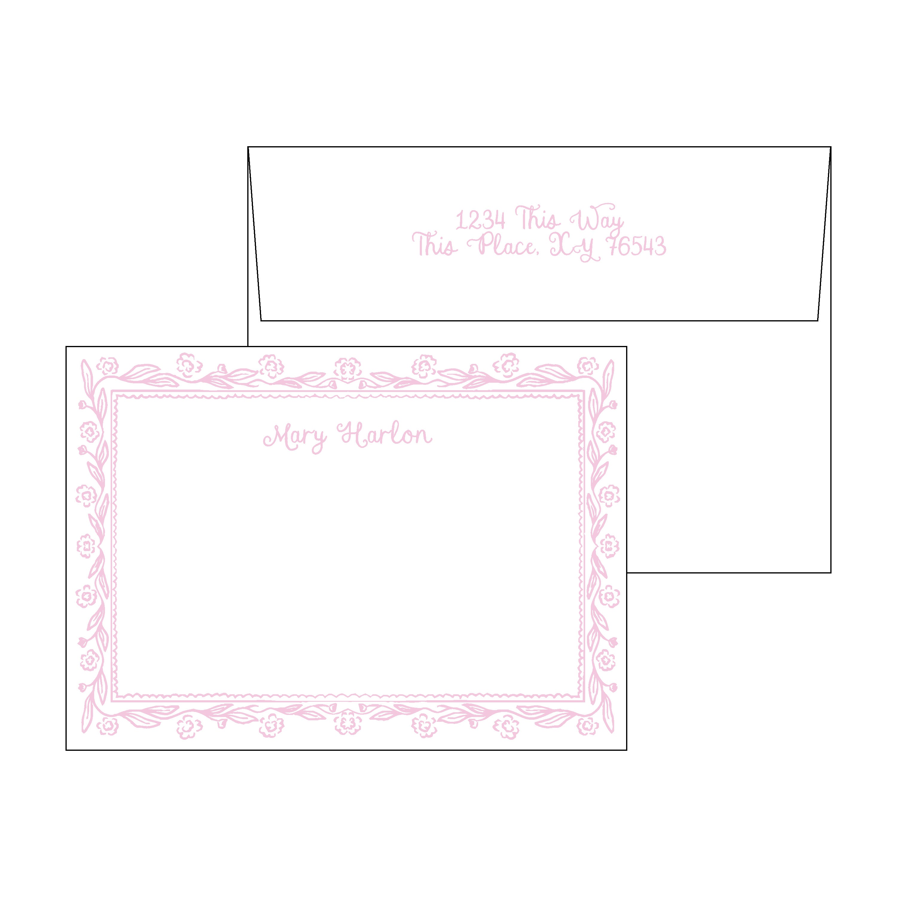 Floral Frame Personal Stationery Set