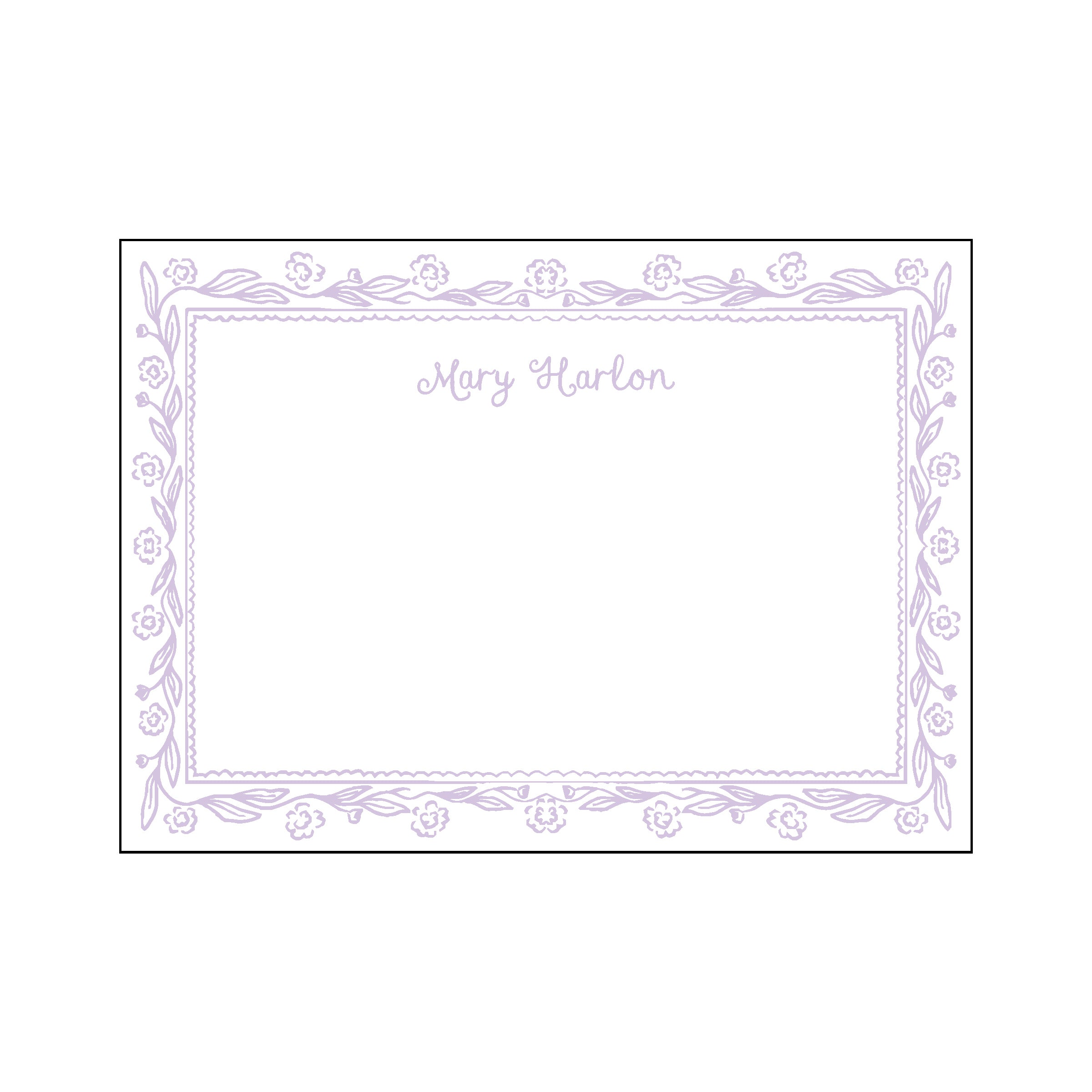 Floral Frame Personal Stationery Set
