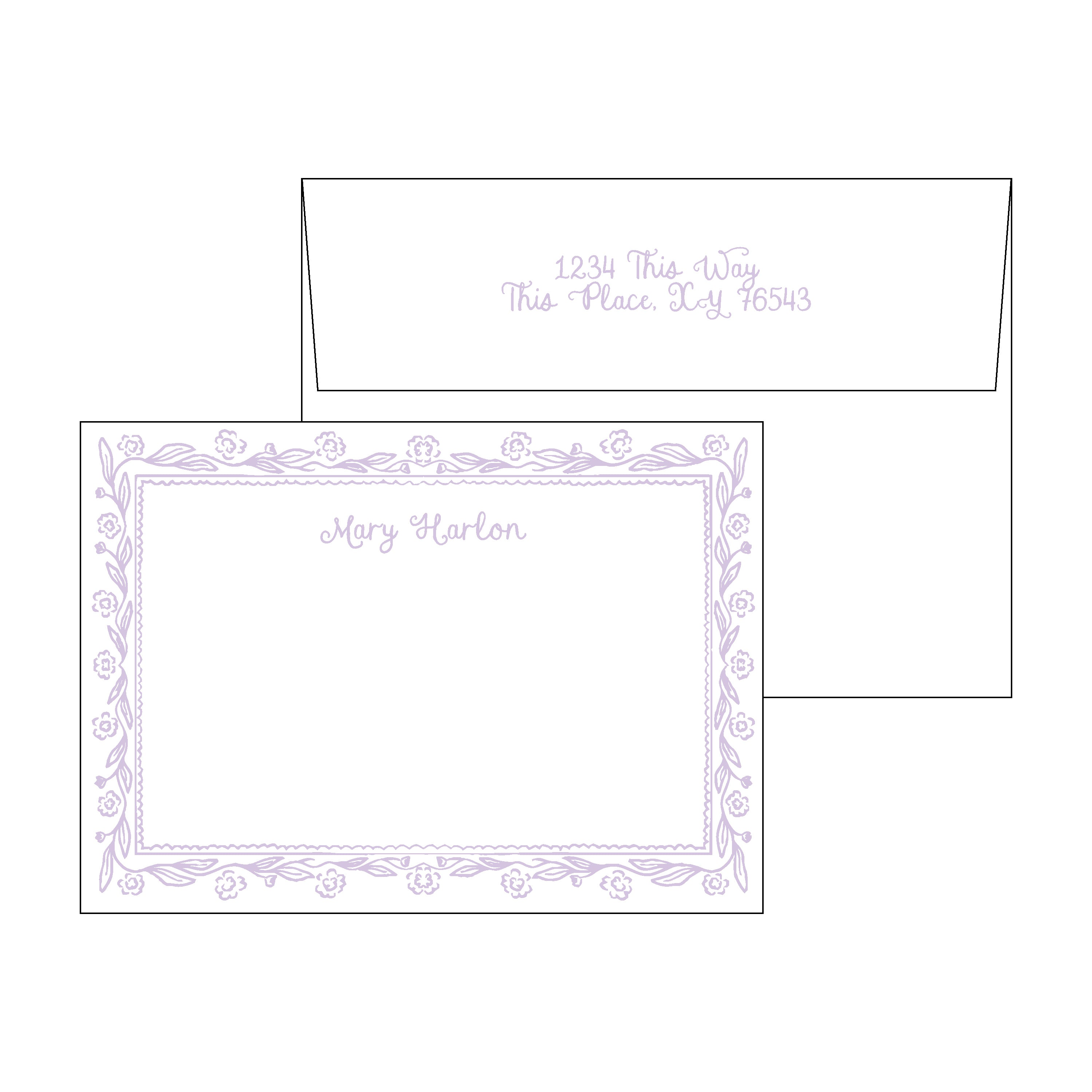 Floral Frame Personal Stationery Set