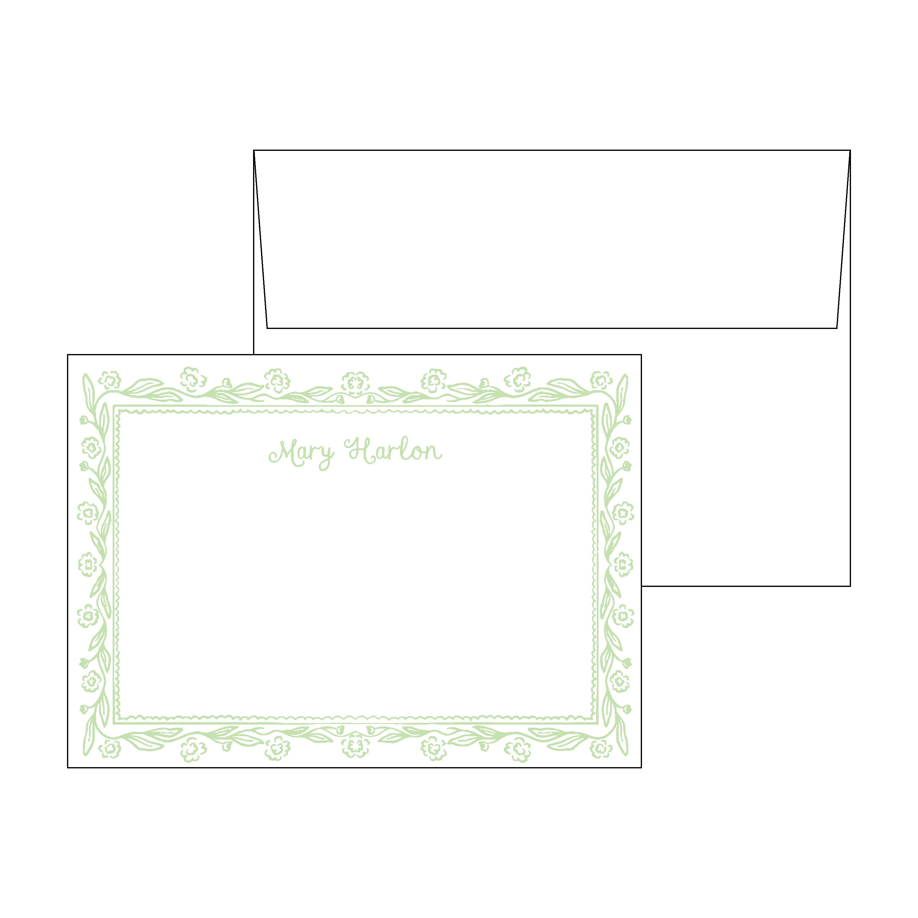 Floral Frame Personal Stationery Set