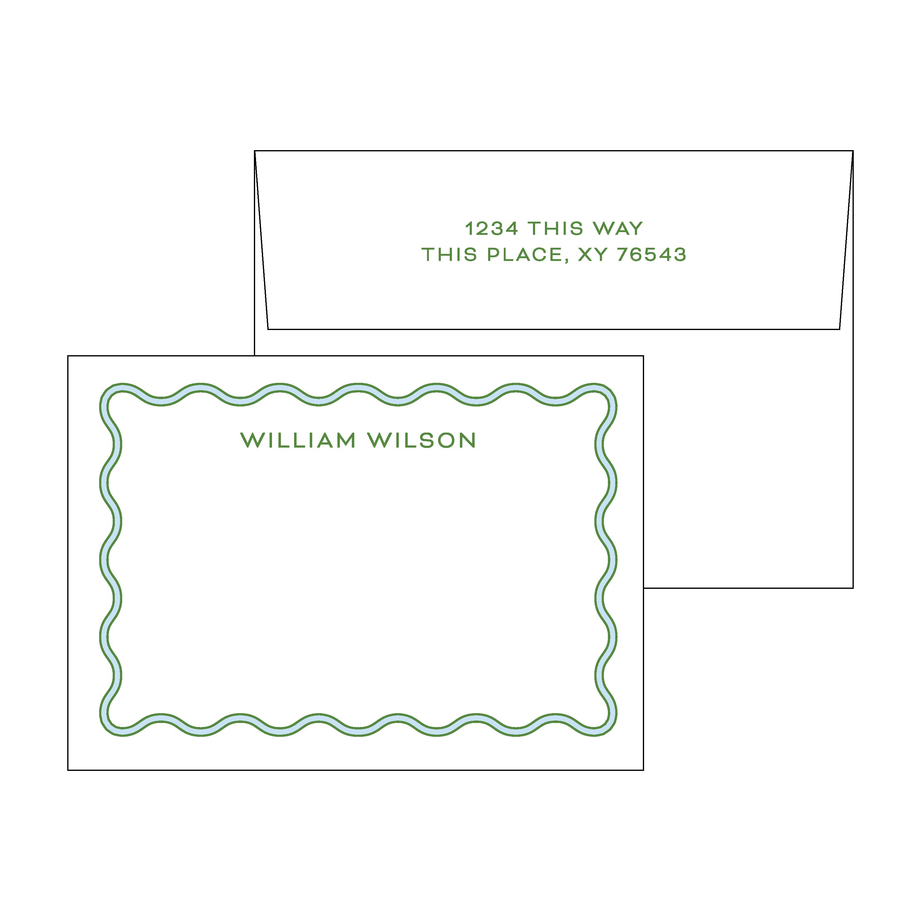 Wavy Double Stripe Stationery Set