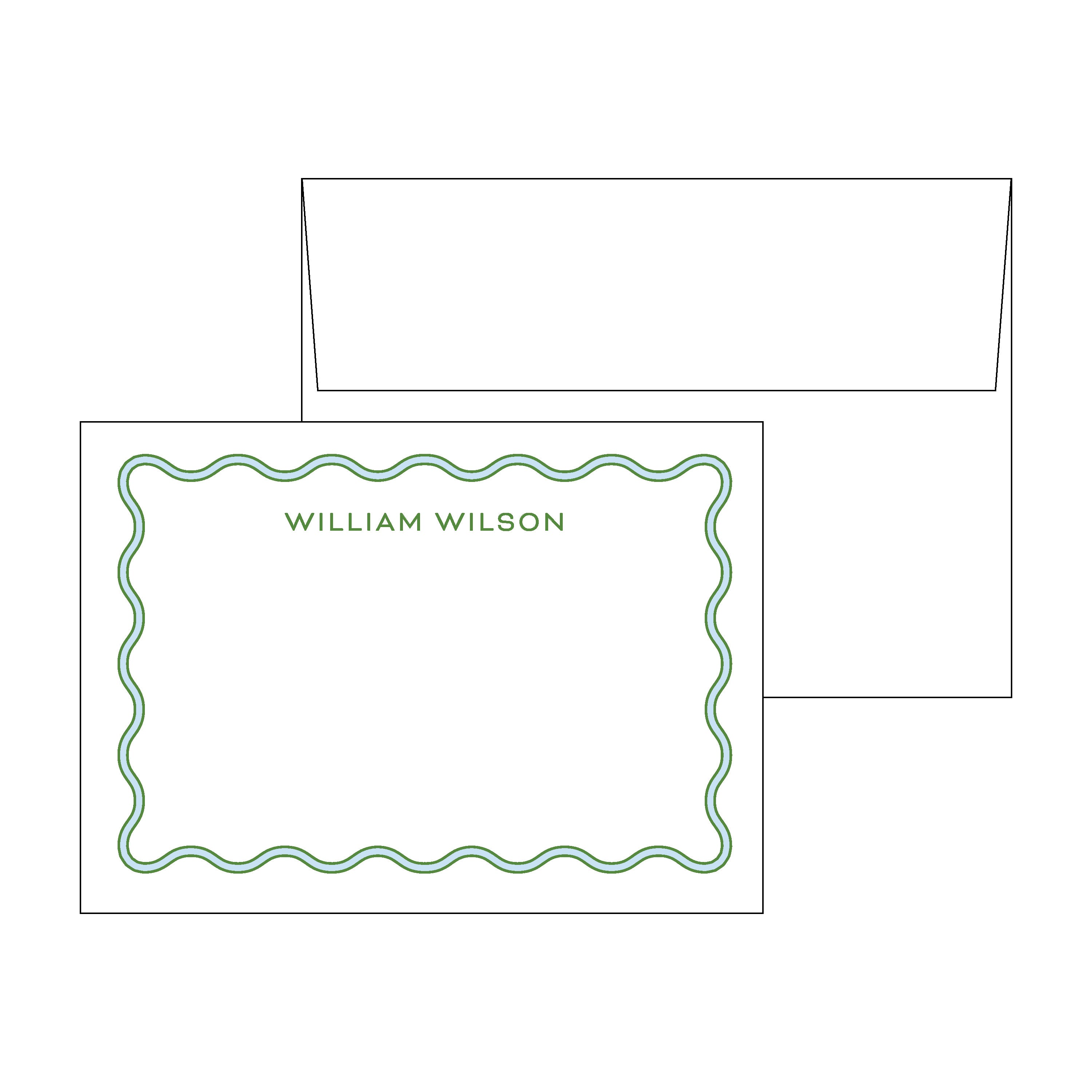 Wavy Double Stripe Stationery Set