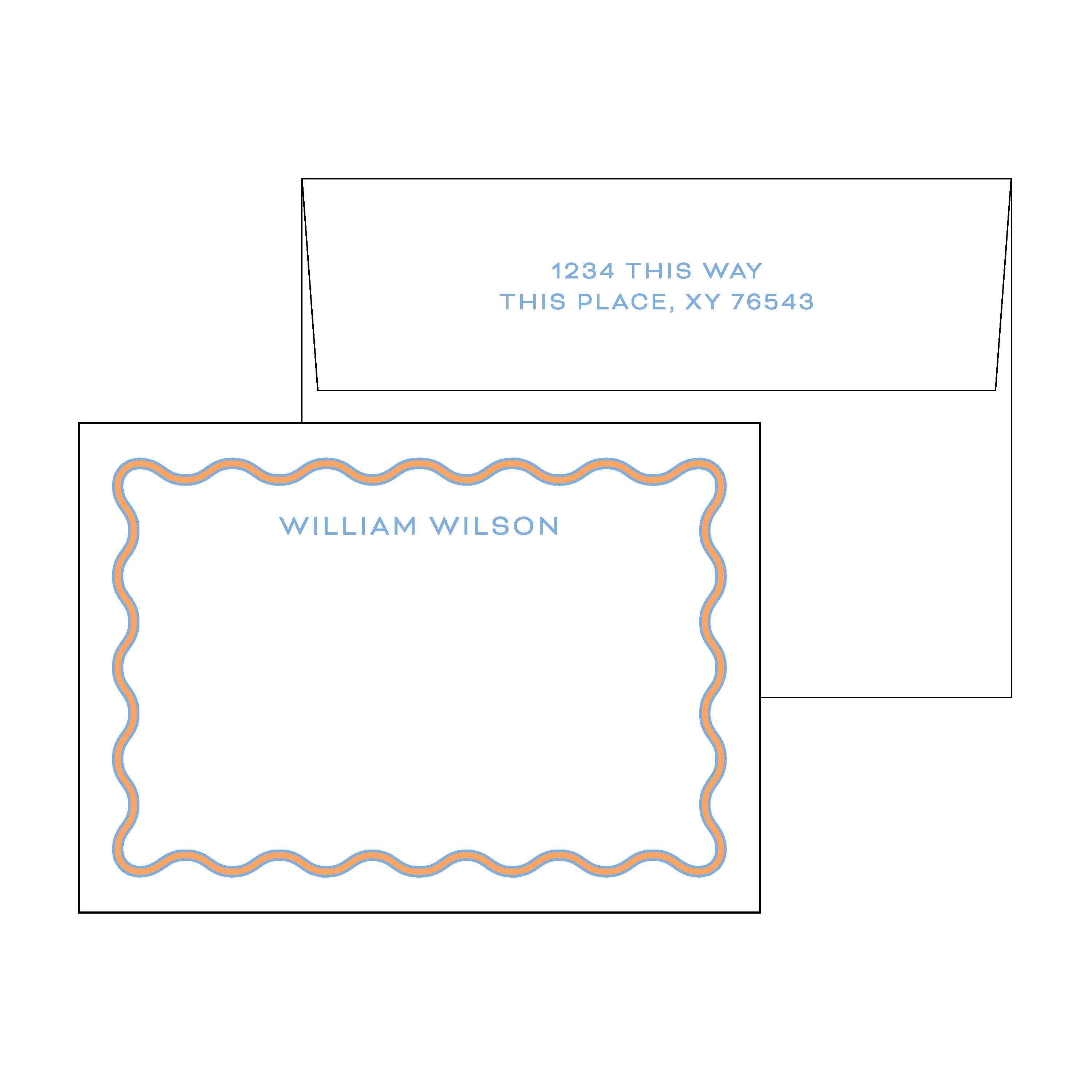 Wavy Double Stripe Stationery Set