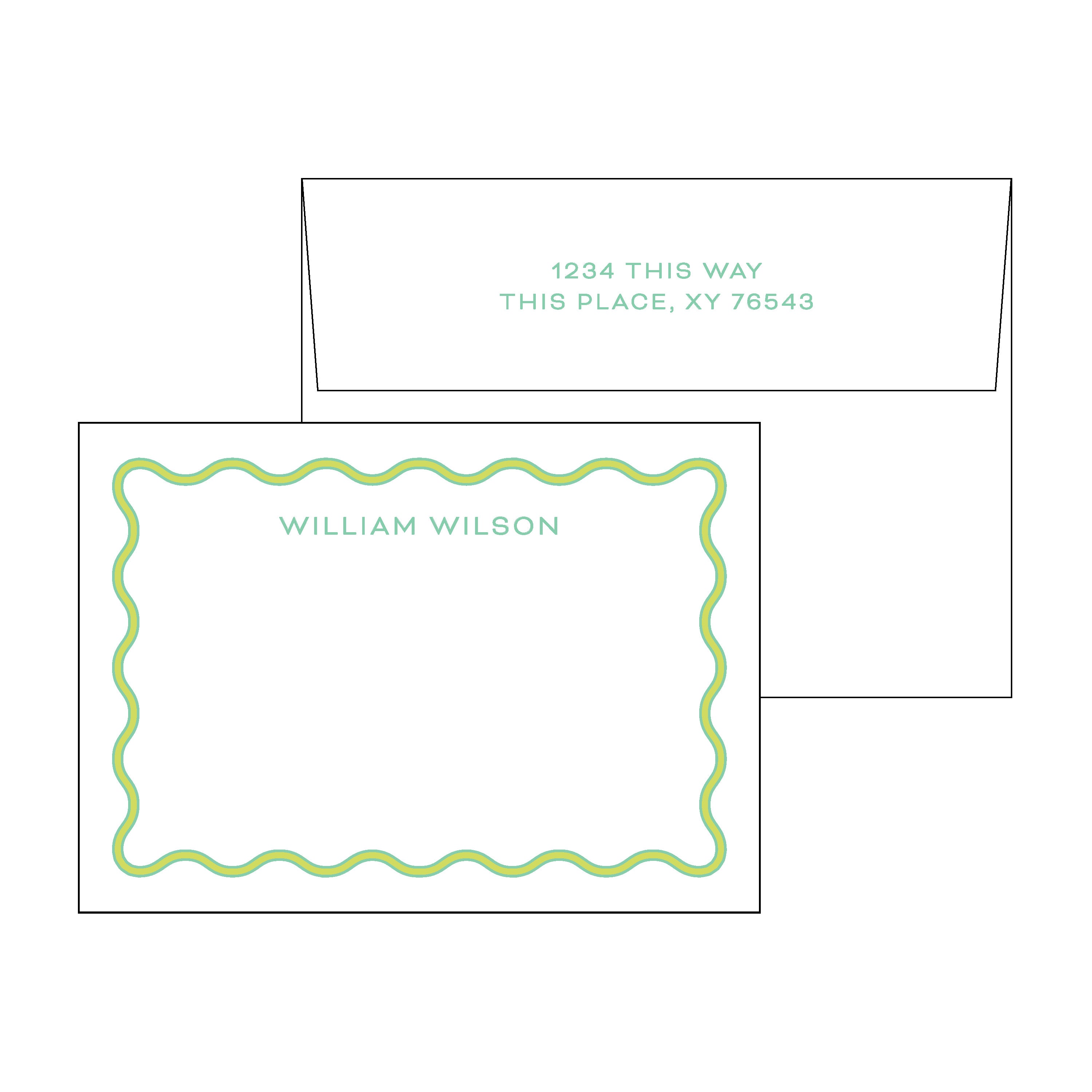 Wavy Double Stripe Stationery Set